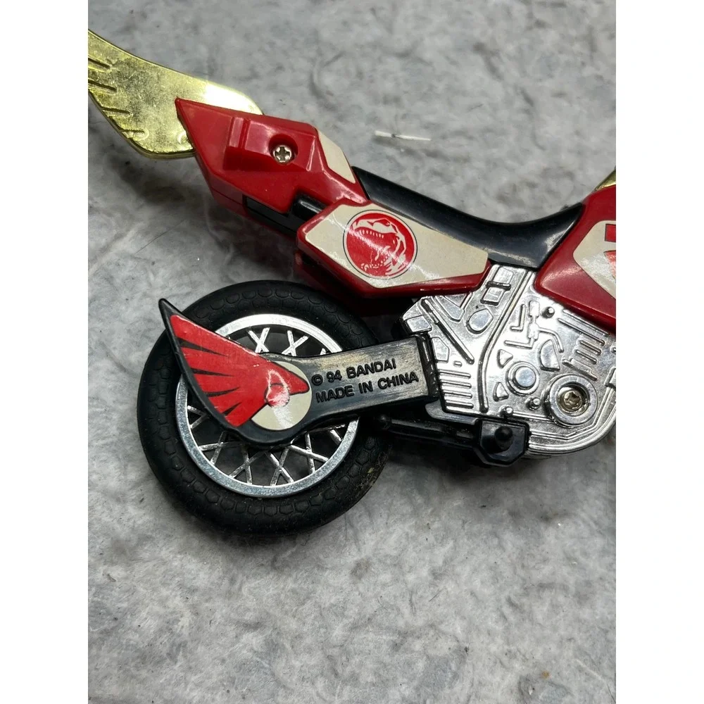 Vintage 1994 Bandai Power Rangers Red Ranger Shark Cycle‎ Motorcycle Toy 6 inch